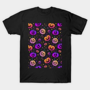 Halloween neon pumpkin pattern T-Shirt